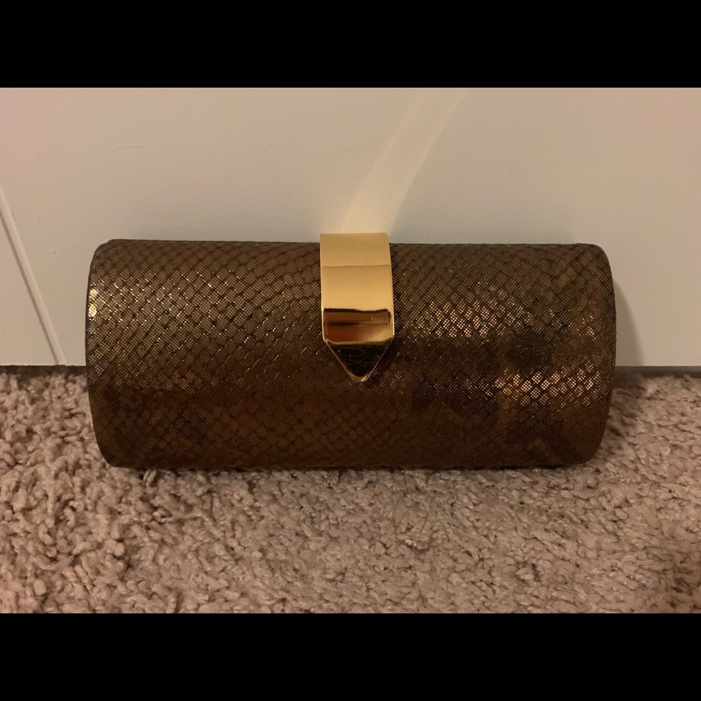 Banana Republic bronze formal clutch